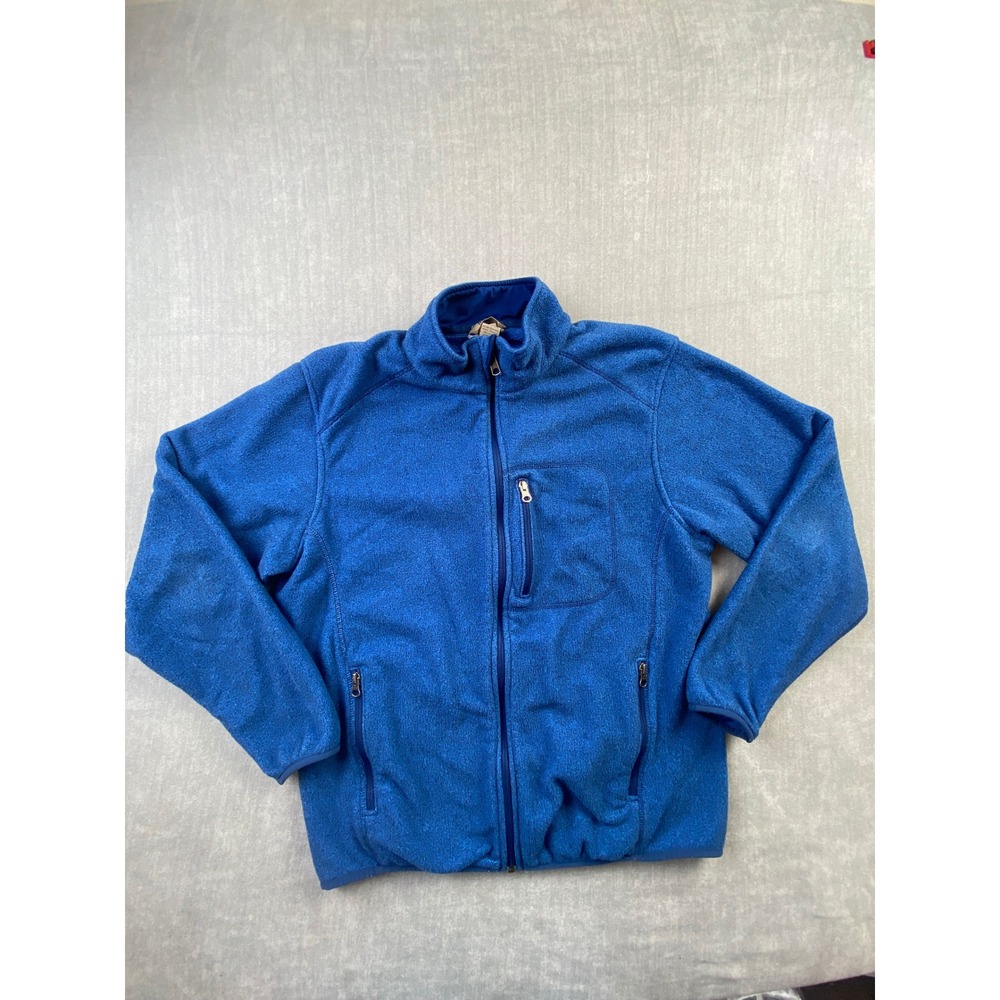 Duluth Trading Co Mens Blue Full Zip Fleece Jacket Midweight Pocket Medium